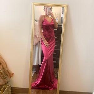 Pink satin formal dress
